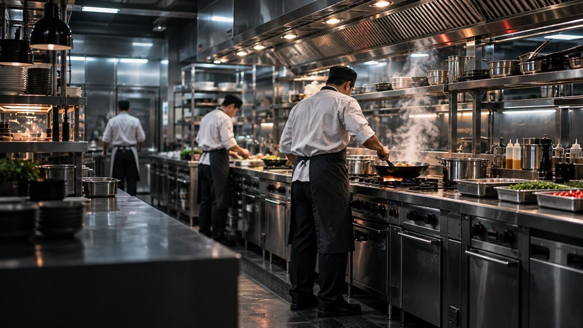 Conceptual commercial kitchen video placeholder