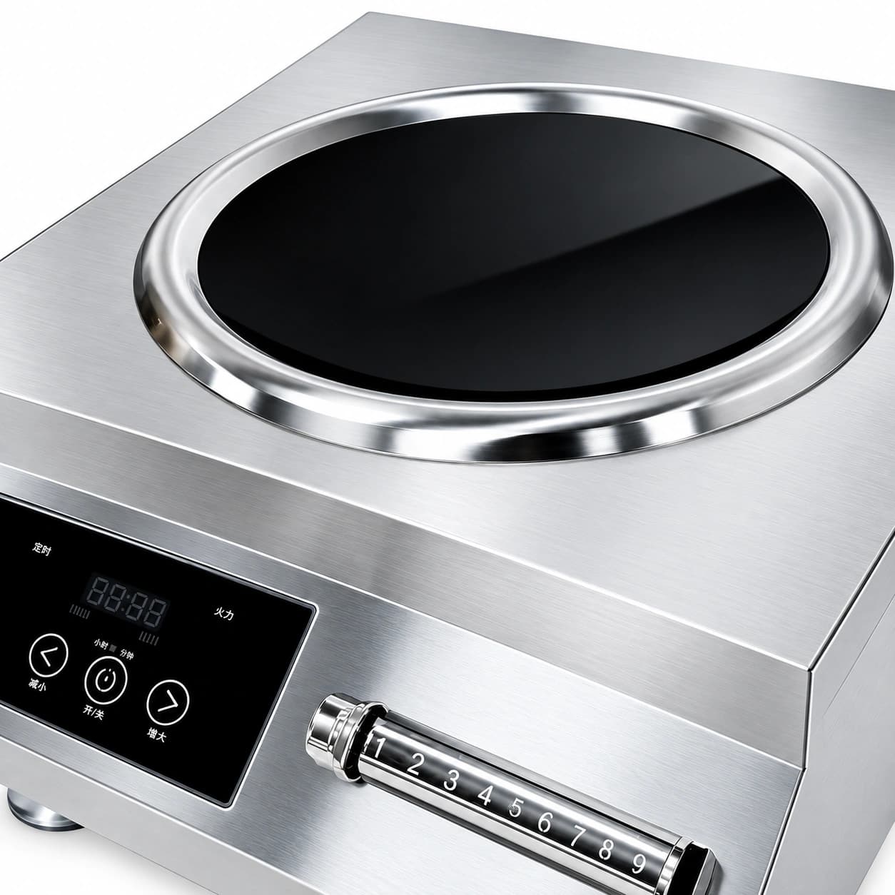 3.5 kW K Series concave cooking surface and controls