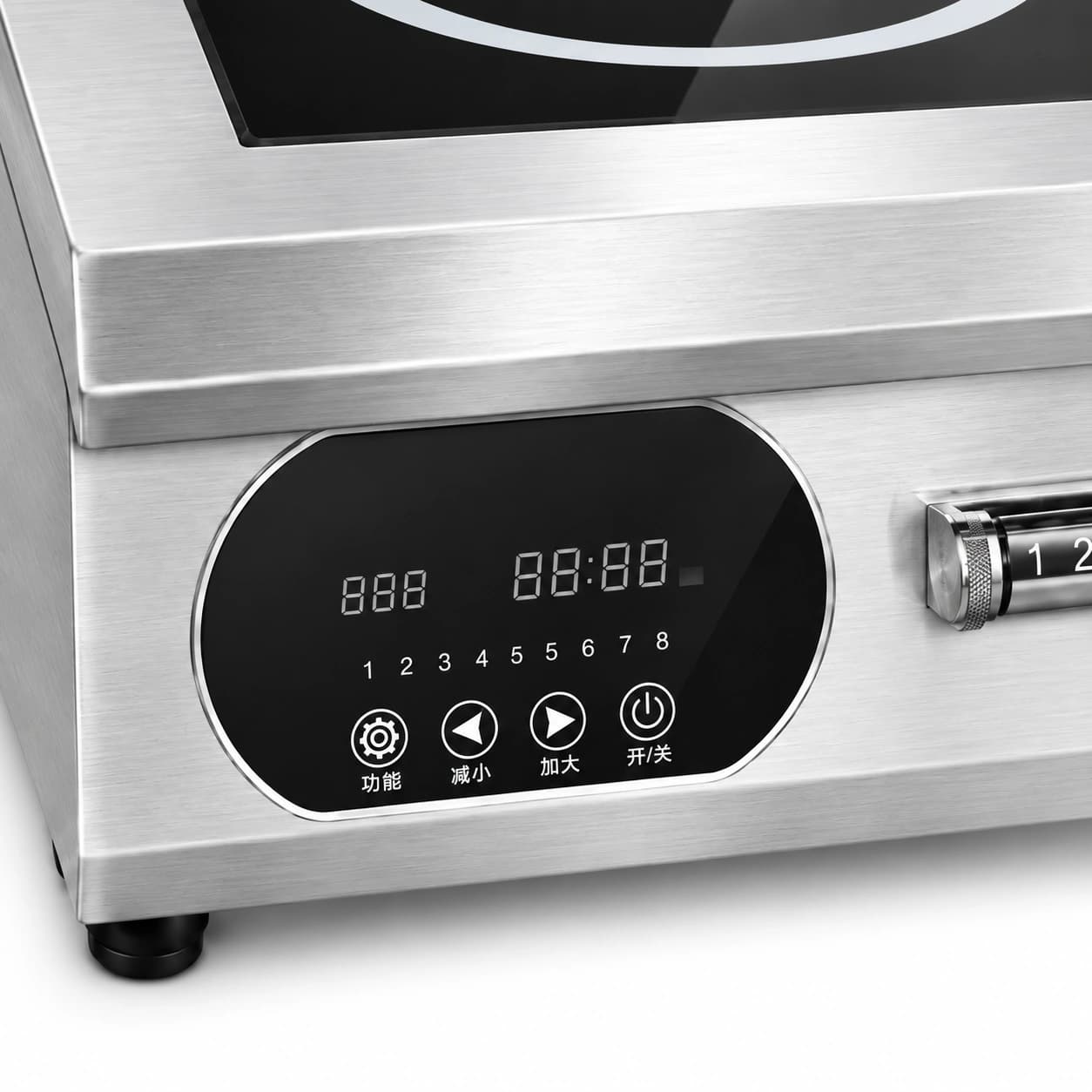 Touch control panel on the 5 kW S Series flat-top induction cooker